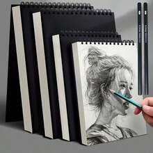 3pcs Sketchbook Set, Spiral Bound Drawing Notebook With 2 Sketching Pencils, 30 Sheets Of Acid-Free Art Paper, Creative Drawing Book For Artists And Beginners, Perfect Gift For Christmas, Easter And Special Occasions,Enhancing Creativity, Beautifully Designed - One Size Fits All - View 1