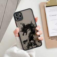 Dragon Pattern Ink Brush Painting Phone Case For IPhone X XR XS 16 15 Plus 17 Pro Max 16 15 12 13 14 11 Pro Max Back Cover Funda - 黑墨龍 3 - 查看 11