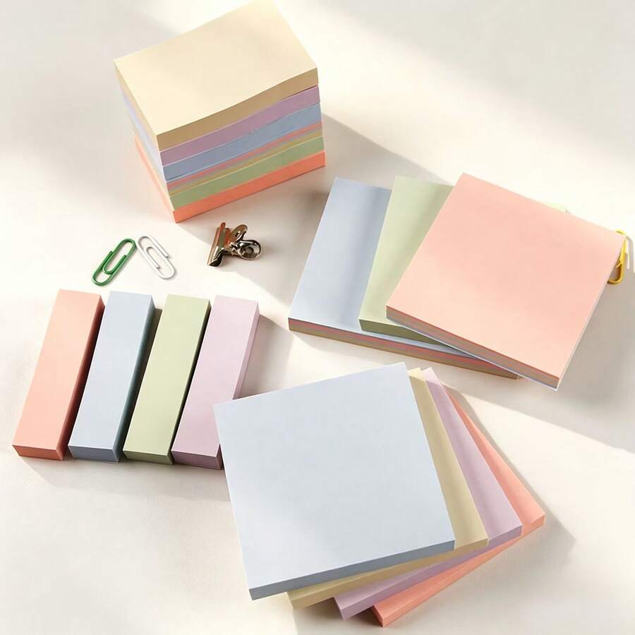 100pcs Sticky Notes Set, Easy To Use For Efficient Note-Taking And Organization, Ideal For Students, Office And Home - A - View 1