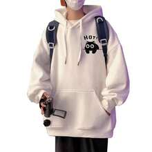 American-Style Hooded Sweatshirt For Men And Women, New Spring And Autumn Loose-Fit Pullover Long-Sleeve Top, Simple  Thickened Jacket - 黑色 - 查看 5