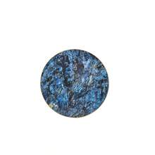 Modern Round Side Table With A Gold Stainless Steel Frame, Marble-Effect Top For Living Room, Luxury Side Table With A Sturdy Base. - 藍色 + 中密度纖維板 + 金屬 - 查看 3