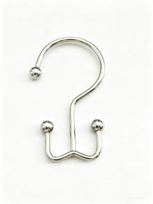 5pcs/1Pc Shower Curtain Hooks, Durable Rust‑Resistant Silver Shower Curtain Rings, Finished Double‑Slide Curtain Hooks For Bathroom Decor, Halloween Shower Hooks Compatible - Silver - View 7