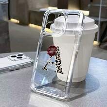 Leopard Letter Red Lips Clear Phone Case For IPhone 17 16 Plus 15 Pro Max 14 Pro 13 12 11 X XS XR 7 8 Plus 16E 17 Air Soft Cover - T18958 - 查看 8
