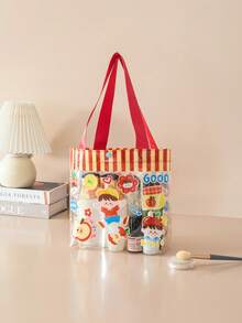 1pc Cartoon PVC Transparent Tote Bag, Waterproof Beach Bag, Large Capacity Swimming Storage Bag, Cosmetic Bag - Multicolor - View 14