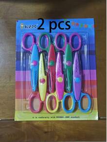 Bộ 6 cái kéo thủ công trang trí nhiều màu, nhựa ABS, tay cầm chống trượt, cắt giấy làm scrapbook, làm thiệp, DIY nghệ thuật, thiết kế họa tiết - A - Xem 11