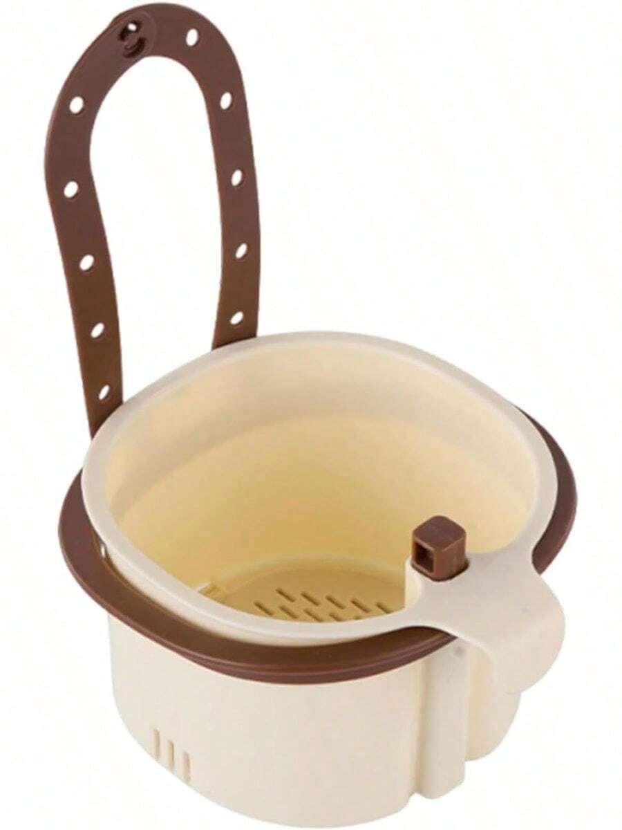 Hanging Sink Drain Basket,2026 New Cactus Kitchen Sink Strainer Basket,Self-Cleaning Faucet Hanging Filter Basket, Multifunctional Kitchen Sink Strainer Press Automatic Dumping Basket - Brown - View 1