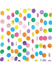 1 Set Blue Round Paper Banner Garland, Christmas Party Decoration, Party Backdrop, Scene Atmosphere Decor, Theme Party, Family Gathering, Home Decor - Multicolor - View 2