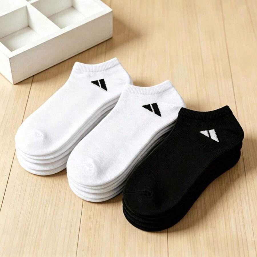 1/5/10/15/20/30 đôi tất ngắn unisex thường ngày dùng cho mọi mùa, thoáng khí, thấm hút mồ hôi và không bị tuột - Nhiều màu - Xem 1