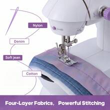 LOVEWE 1Pc Compact Mini Electric Sewing Set,Portable Household Sewing Machine Equipped Foot Pedal & Complete Accessories,Lightweight Portable Structure,DIY Craft Supply For Starters/Handmade Lovers,Perfect Birthday/Holiday Present - 1 - View 7