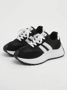 Women's Casual Sneakers, Versatile Daily Walking Shoes, Lightweight And Comfortable All-Season Style, Women's Wide-Fit Sneakers, - Black - View 8