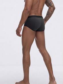 Set de 3 calzoncillos de colores aleatorios para hombres, calzoncillos bóxer cómodos de unicolor para usar en casa, deportes, regalo para el novio - Multicolor - Ver 3