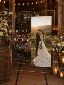 Photo Wedding Welcome Sign, Wedding Rehearsal Sign, Modern Wedding Sign, Acrylic Welcome Sign, Wedding Photo Sign, Welcome To Our Wedding - Multicolor - View 4