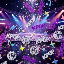 100pcs, K-POP Music Theme Table Confetti, Rainbow Color Musical Notes Silver Glitter Disco Ball Silver Retro Disco Party Decoration Confetti, Suitable For Birthday, Music Festival, Bachelor Party Decoration - View 4
