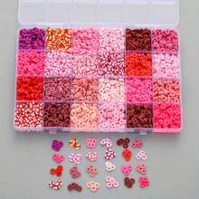 Red Series Clay Beads Set For Making Bracelets And Necklaces, 24 Colors Flat Round Polymer Clay Beads 6mm Heishi Beads, Elastic String Bracelet Necklace Jewelry Making Kit - 24-e - View 10