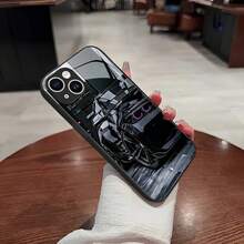 Black Car Pattern Tempered Glass Phone Case Suitable For IPhone 17 16 15 14 13 12 11 Pro/Max/Plus Shockproof Back Cover - JMH - 查看 3