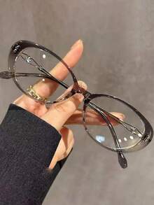 Women's Fashion Luxury High-End Diamond-Encrusted Cat Eye Glasses - Clear - View 9