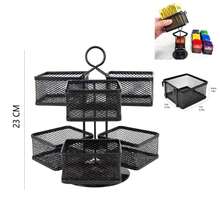 Double-Layer Detachable And Rotating Wrought Iron Tea Bag Storage And Display Rack - Black - View 6