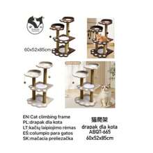 Cat Climbing Frame 60*52*85cm Multi-Level Paw Shape Cat Tree Tower Random Color Delivery Sisal Scratching Post Perch Platform Nest Toy For Indoor Kitten Adult Cat Rest Play Activity Furniture - Multicolor - View 9