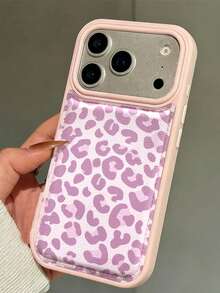 Casing Ponsel Kulit Motif Leopard Pink Lucu, Tahan Guncangan, dengan Slot Kartu, Kompatibel dengan iPhone 17 Pro Max 17 Pro 17 16 15 14 13 Pro Max, Pelindung Belakang Artistik Matte, Gaya Pesta Hadiah Musim Semi - Berwarna merah muda - View 3