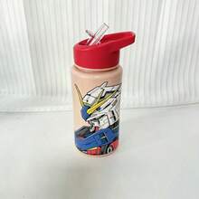 bandai 多色機甲印花塑膠吸管杯，翻蓋吸管設計，防漏日常飲水杯，適合辦公室、學習、通勤，生日與節日禮物 - 彩色 - 查看 11
