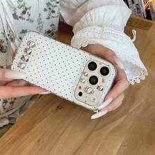 Sanrio Hello Kitty Large Window Polka Dot Phone Case Compatible With Apple 17 Pro Max, 16/15, 13/14, 12/11, Full Coverage Anti-Drop Protective Cover - White - View 8