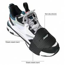 Motorcycle Shift Shoe Protector Pad, Non-Slip Thick Rubber Wear-Resistant Shoe Cover With Adjustable Elastic Strap, Detachable Anti-Scratch Foot Guard Fit Sneakers Boots Leather Shoes, Riding Accessory Prevent Shoe Toe Scuff From Gear Shifter - Arayi - View 9