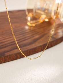1pc Stainless Steel Exquisite Cat Eye Stone Pendant Gold Multi-Layer Stackable Necklace, Suitable For Women's Daily Wear, Dating And Party Occasions. - Gold - View 5