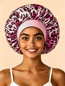 CONFLASS Butterfly Print & Leopard Silk Sleep Cap, Elastic Wide Band, Anti-Frizz Night Hair Bonnet, Suitable For Curly And Natural Hair, Back To School Dorm Essential Hair Care Accessory, Soft And Smooth Sleep Headwear, College Student Hair Care Gift - Multicolor - View 7