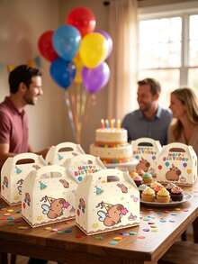 2/12/24 Stück süße Capybara-Themen-Geburtstagsgeschenkboxen, süße Party-Snack-Verpackungsboxen, geeignet für Geburtstagsfeier-Zubehör, Babyparty-Geschenke, Capybara-Themen-Feier, Geburtstags-Gastgeschenke, Party-Tischdekoration, Feiertags-Party-Snack-Behälter - mehrfarbig - Übersicht 4