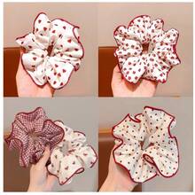 3/5pcs 11cm High Elasticity Scrunchies, Red Polka Dot/Plaid/Bow Pattern, Women's Hair Accessories, Suitable For Daily Wear - Hair Tie - View 10