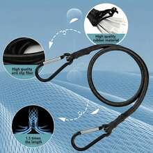 1/4 Pack High Elasticity Elastic Rope, High Strength Wear-Resistant Bungee Cord, Thickened Durable Heavy Duty Elastic Band, Outdoor Camping Tent Fixing Strap, Bicycle Binding Rope, Luggage Rack Tie Down Rope, Logistics Cargo Packaging, Vehicle Transport Fixing, Outdoor Awning Storage, Picnic Equipment Binding Universal Elastic Rope, Outdoor Travel Home Multi-Function Binding Accessory, Anti-Stretch Durable Portable Elastic Tightening Rope - A - View 1