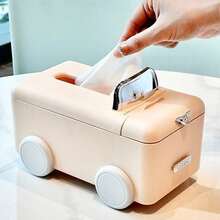 Minimalist Multi-Functional Storage Decor Tissue Box, Creative Small Car Cute Tissue Holder, Unique Car-Shaped Style, Suitable For Living Room, Bathroom - Multicolor - View 1