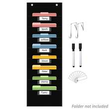 1pc 8/10/14/28 Pocket File Storage Hanging Bag With Label Cards And Hooks, 2 Black Markers, Wall Or Door Hanging File Organizer. Suitable For Classroom, Office And School, Ideal For School Office Home And Other Storage Of Files, Letters, Scrapbooks And Newspapers - A - View 12