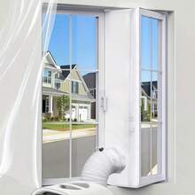 1pc Window Sealing Cloth (With Adjustable Tube Sleeve And Cable Ties), Multiple Sizes Available, Portable Air Conditioner And Dryer Window Sealing Kit, Universal Window Sealing Strip, Suitable For Various Portable Air Conditioning Devices - White - View 1