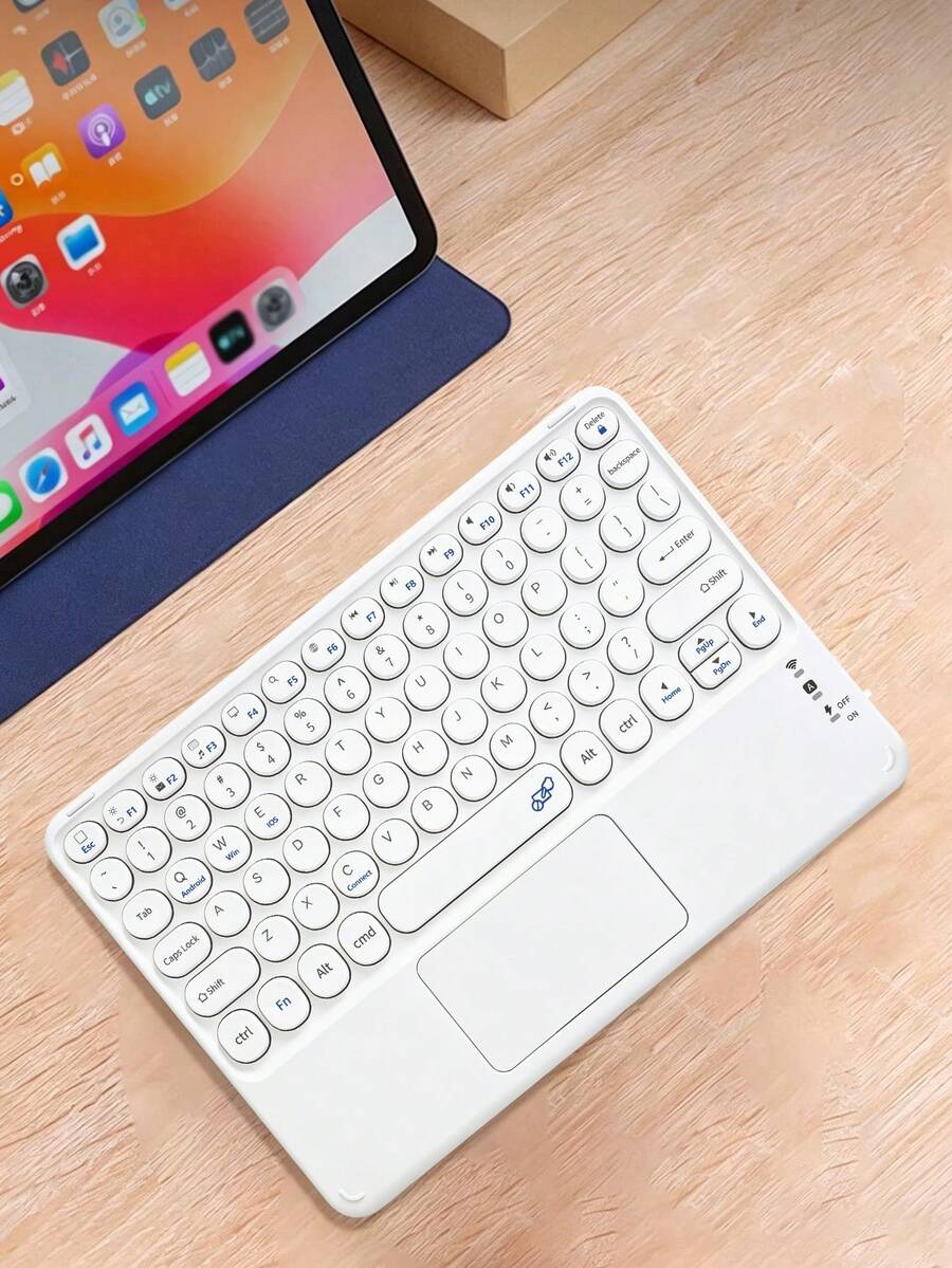 AKKHOO Keyboard Nirkabel Magnetik, Keyboard Nirkabel Portabel dengan Kontrol Sentuh, Cocok untuk Tablet, Ponsel Pintar, Keyboard Kantor Nirkabel
