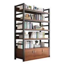 WUWAWDOGA Armario/vitrina para guardar libros Moderno 5 Pisos Con 3 puertas Adecuado para su uso en salas de estar, estudios y oficinas - Marrón_100*30*175cm - Ver 12