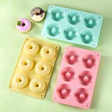 Cetakan Donat Silikon Bulat 6 Lubang, Baki Donat Tahan Panas dan Mudah Dilepas, Cocok untuk Kue Mini DIY, Permen, Sabun Buatan Tangan, Muffin, dan Makanan Penutup Pesta - MultiWarna - View 6