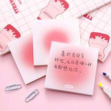 4PCS Blush Sticky Notes - Random Style - Student Memo Note Labels - Decorative Gradient Non-Adhesive Sticky Notes - one-size - View 5