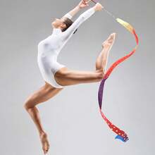 Abeillo 2pcs Rhythmic Dance Ribbons, 78.7 Inch Gymnastics Ribbon Dancer Wand Dancing Ribbon Streamers For Kids, Fits Artistic Dancing Gymnastics - ColorE - View 7