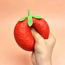 Squishy & Decompress Creme de Morango para Apertar, Brinquedo Sensorial Criativo de Alívio de Estresse com Fluido de Morango, Brinquedo de Dedo, Portátil, Presente de Aniversário e Feriado para Amigos e Família - Multicolorido - Visão 4