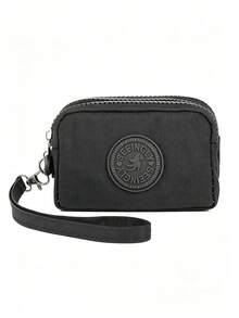 Vintage Nylon Triple Zipper Coin Purse Small Wallet Cash Card Coin Storage Travel Essential - Multicolor - View 16