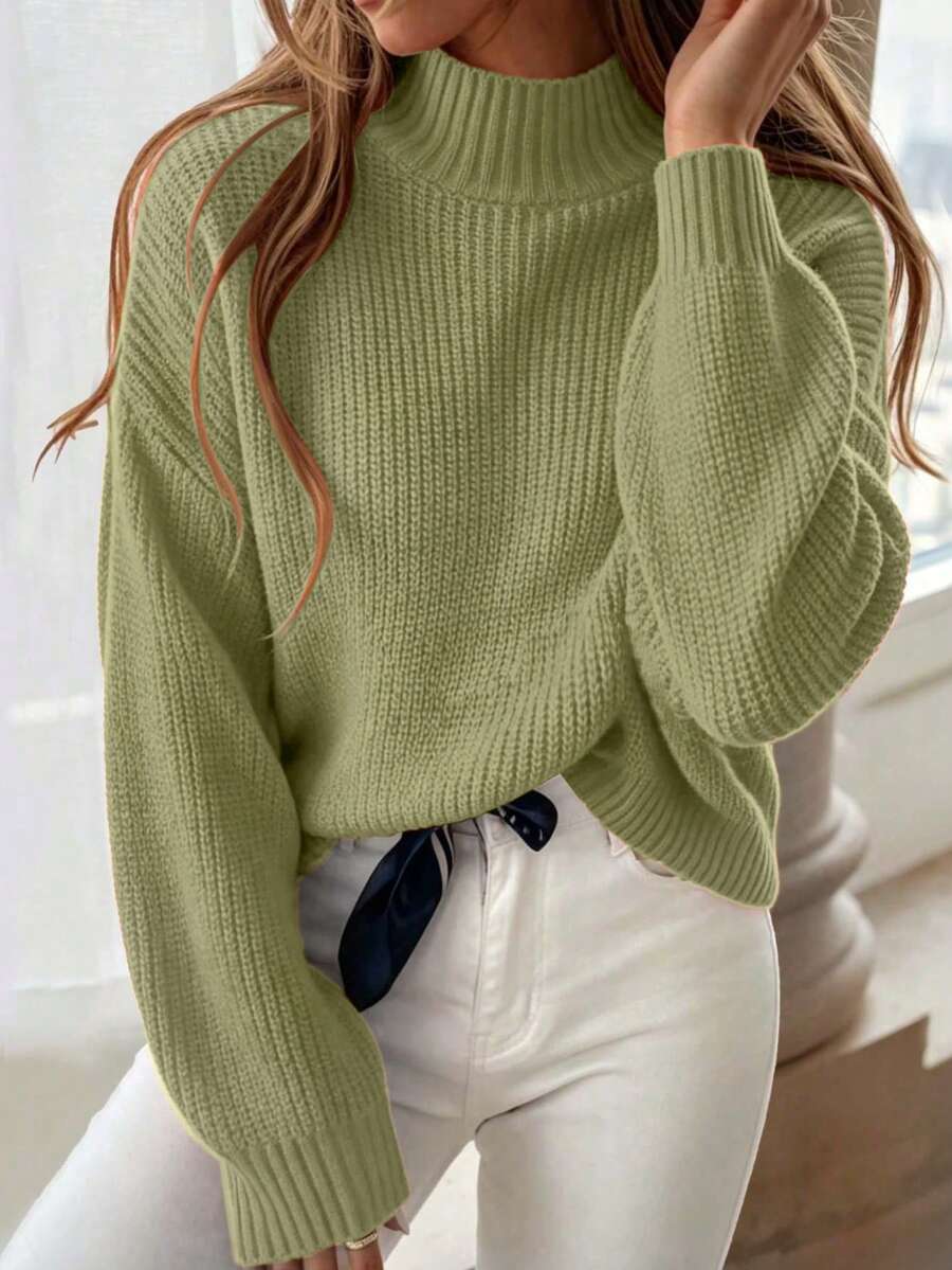 Women's Cute Short Sweater, Casual Lightweight & Comfortable Ribbed Knit Pullover