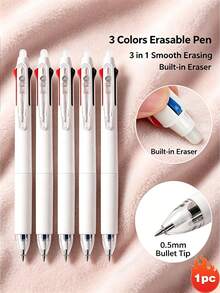 1pc Creative 5-In-1 Erasable Glue Pen, Multi-Color Ballpoint Pen, Automatic Pencil Lead, Office Stationery, 5-In-1 Erasable Neutral Pen Clickable Black Student Stationery, Multi-Function Writing 0.7mm Office Supplies, Suitable For Learning - Multicolor - View 32