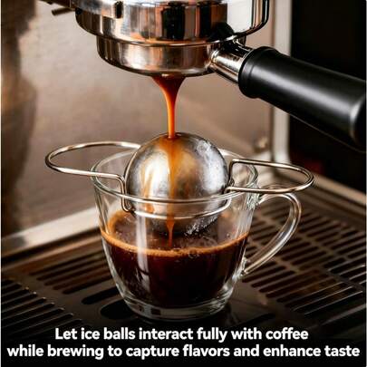 2pc Upgraded Stainless Steel Espresso Ice Ball, Quick Reusable Coffee Chilling Sphere, Espresso Machine Accessories, Cool Gift For Coffee Lovers