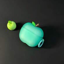 3D Matte Texture Apple Shaped Silicone Earphone Case, Compatible With AirPro3/2/3 Earphones, Minimalist Transparent Fruit Style Earphone Protective Cover - View 1