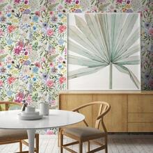 Colorful Flowers Garden Pink Blue Yellow White Floral Peel And Stick Wallpaper Self Adhesive Removable Easy Peel Off Contact Stick On Wall Paper For Bedroom Renter - 1PC - View 6