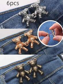 2/4/6 buah Kancing Jeans Denim Tanpa Jahit Motif Beruang, Pengatur Gesper Pinggang Berbentuk Beruang yang Dapat Dilepas, Gesper Dekoratif Rok, Gesper Sabuk yang Dapat Diatur - Beraneka warna - View 20