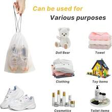 20/30PCS Shoe Bags For Travel, 15.7" X 11.8" Translucent Travel Shoe Bags For Packing, Large Waterproof Portable Drawstring Travel Shoe Storage Bag Travel Essentials Women For And Men - Clear - View 4