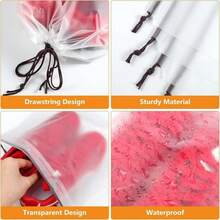 20/30PCS Shoe Bags For Travel, 15.7" X 11.8" Translucent Travel Shoe Bags For Packing, Large Waterproof Portable Drawstring Travel Shoe Storage Bag Travel Essentials Women For And Men - Clear - View 5