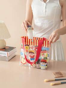 1pc Cartoon PVC Transparent Tote Bag, Waterproof Beach Bag, Large Capacity Swimming Storage Bag, Cosmetic Bag - Multicolor - View 6